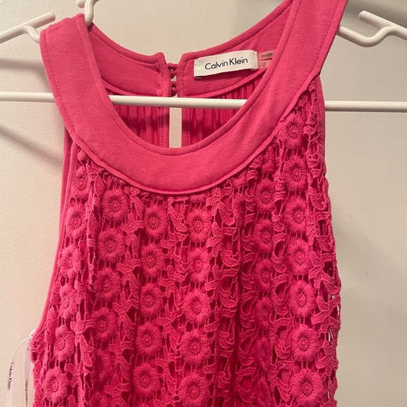 NWT Calvin Klein flamingo pink maxi dress sz 2 - Picture 1 of 5